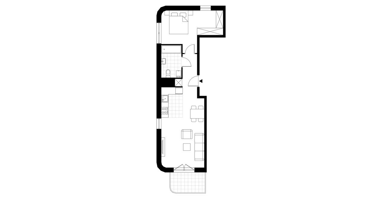 2-pokojowe mieszkanie 48m2 + loggia Bezpośrednio - Pełny obrazek: 3/8