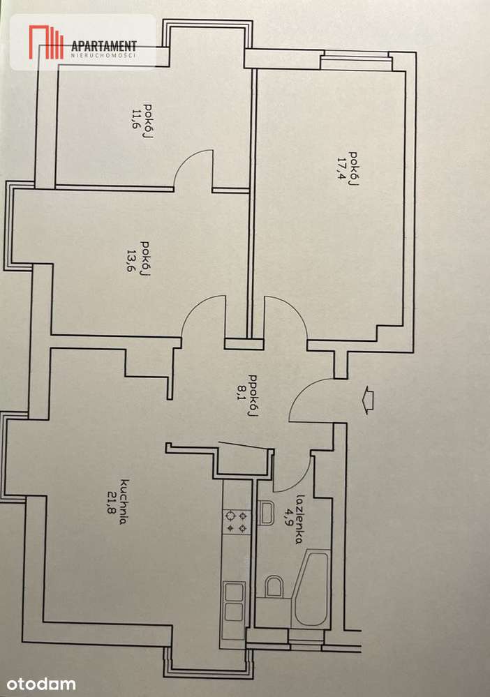 3 pokoje/ kuchnia z jadalnią/blisko Parku-7