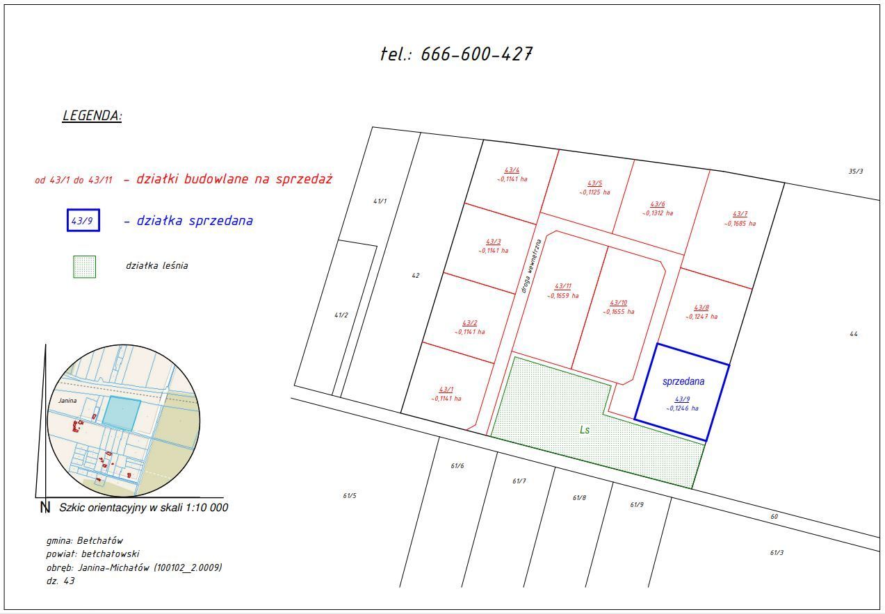 Działki budowlane (10) - Janina k. Bełchatowa