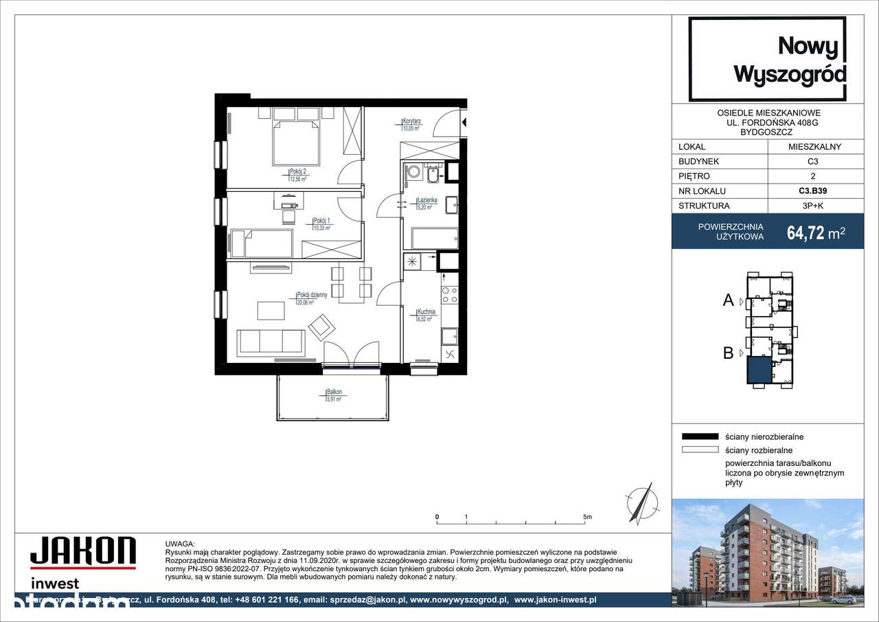 Nowy Wyszogród | mieszkanie 3-pok. | C3_B39 - Pełny obrazek: 2/5