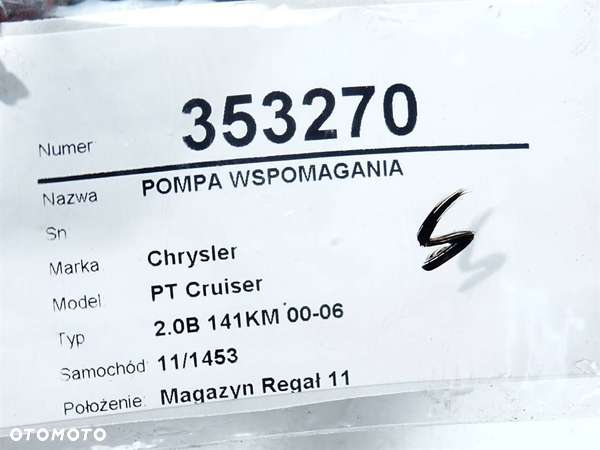 POMPA WSPOMAGANIA CHRYSLER PT CRUISER (PT_) 2000 - 2010 2.0 104 kW [141 KM] benzyna 2000 - 2004 - 5
