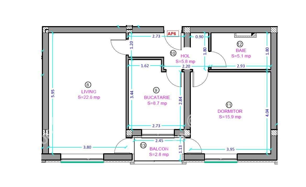 Apartament cu 2 camere si balcon etaj 1 zona Octavian Goga Sibiu - Imagine principală: 3/11