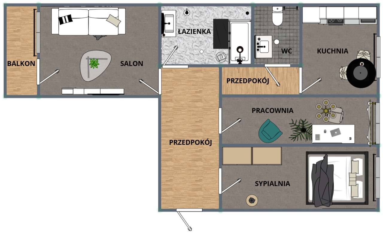 OKAZJA !! | 3 niezależne pokoje z balkonem-10