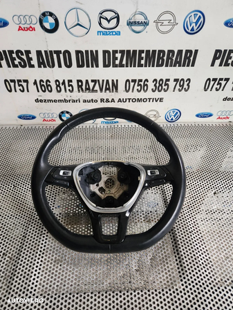 Volan Tesit Din Piele Cu Comenzi Vw T-Roc Tiguan Touran Golf Polo Cod 5TA419091AM Impecabil Dezmembrez Vw T-Roc - Dezmembrari Arad - 5