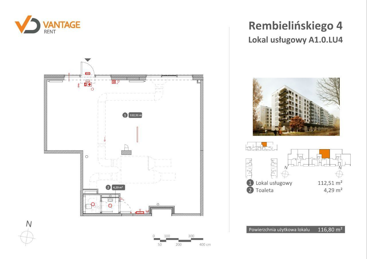 Lokal usługowy 116, 46 m2, parter, witryna