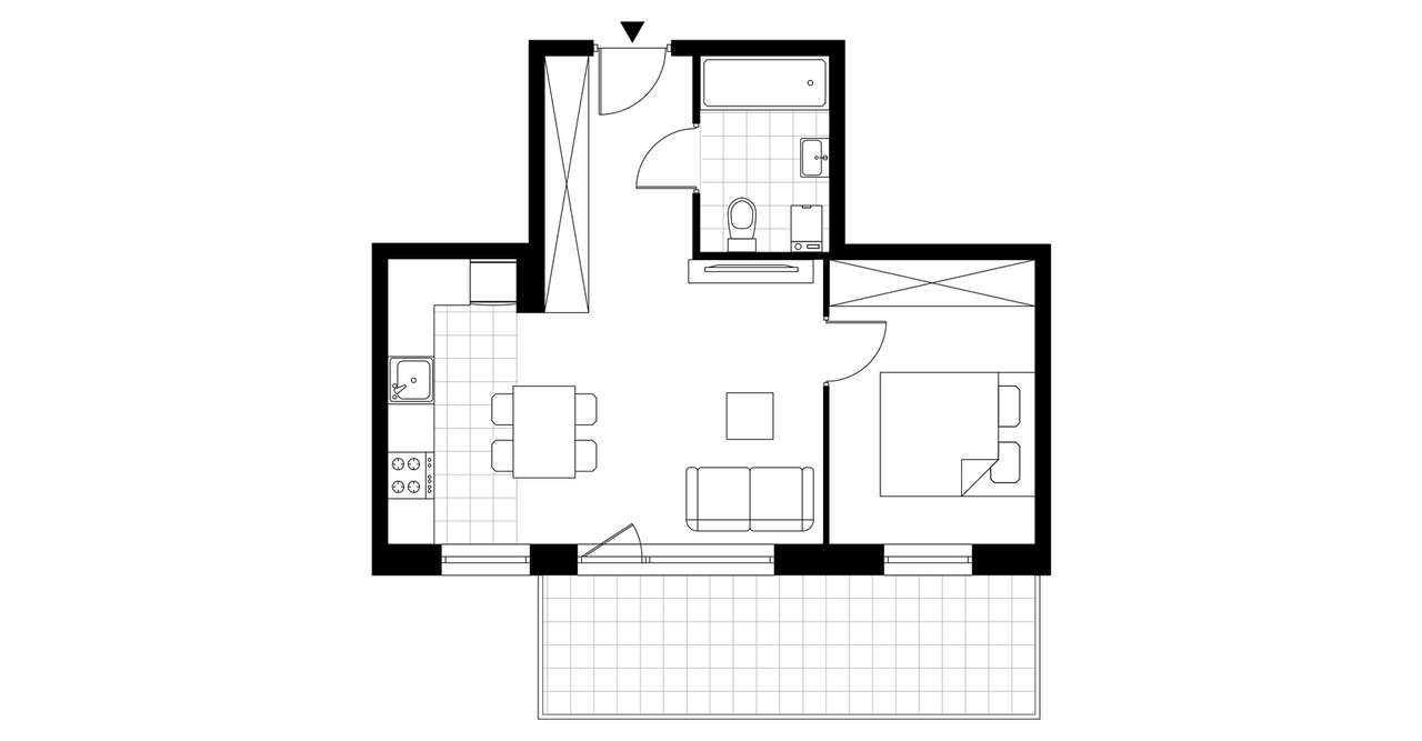 2-pokojowe mieszkanie 37m2 + balkon Bezpośrednio - Pełny obrazek: 3/8