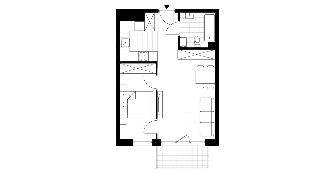 2-pokojowe mieszkanie 42m2 Bezpośrednio - Pełny obrazek: 4/5