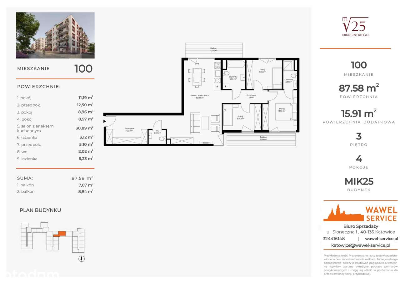 4-pokojowe mieszkanie 87m2 + 2 balkony - Pełny obrazek: 2/9