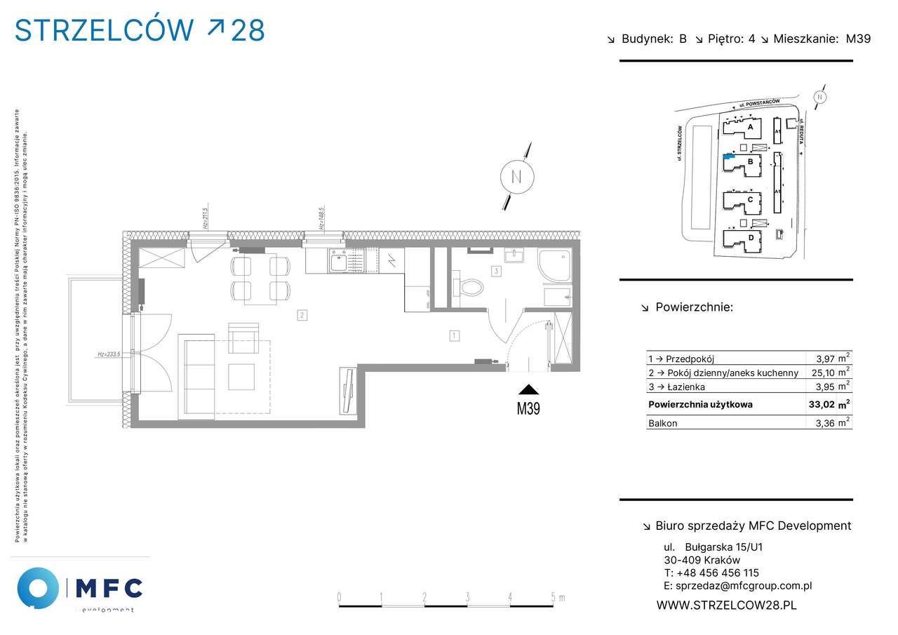 1-pokojowe mieszkanie 32m2 + balkon Bez Prowizji - Pełny obrazek: 2/9