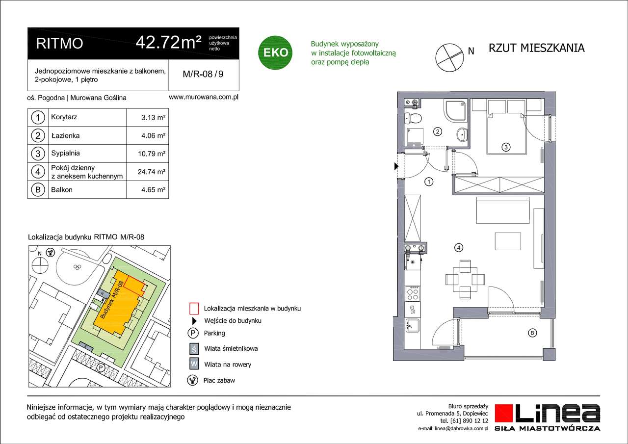 2-pokojowe mieszkanie 42m2 + balkon Bez Prowizji - Pełny obrazek: 2/3
