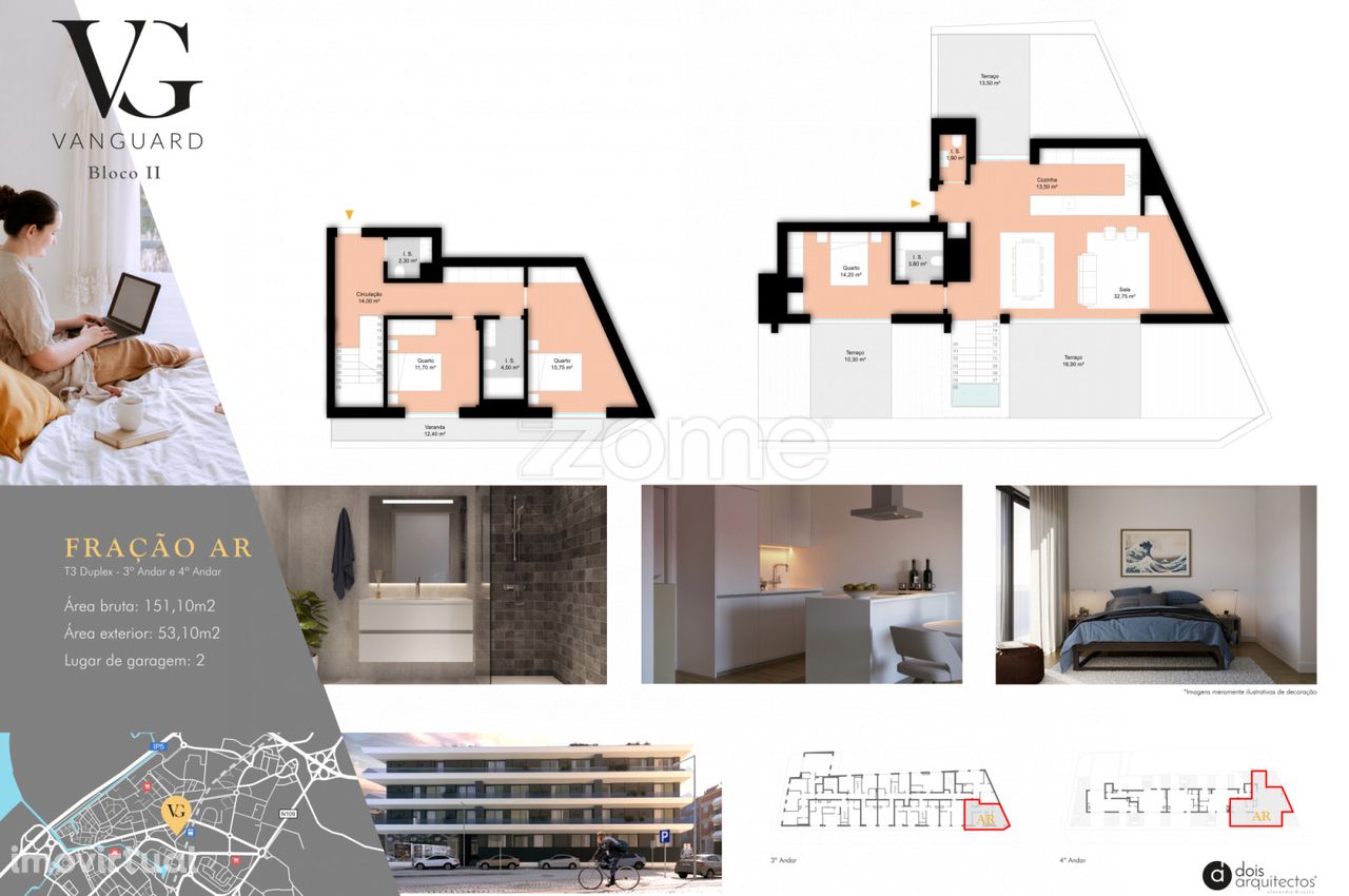 Vanguard | T3 Duplex| Centro Aveiro | Novo |3 terraços |2 L. Garage...