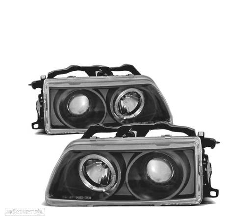 FARÓIS ANGEL EYES PARA HONDA CRX 90-92 BLACK PRETO - 1