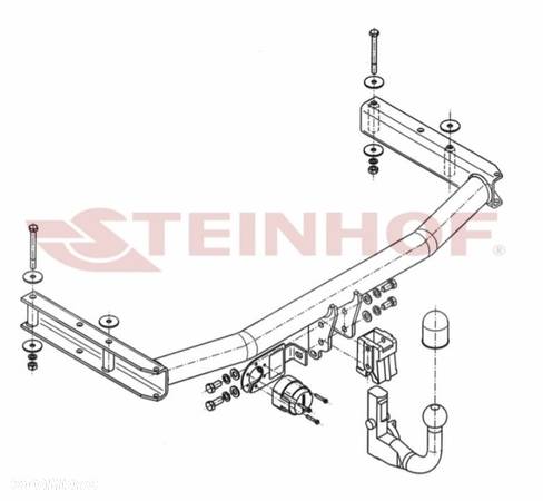 Hak Holowniczy Steinhof Automat Wypinany + Moduł 7 pin Audi A4 B6 B7 Sedan 4 Drzwi + Quattro Kombi - 4