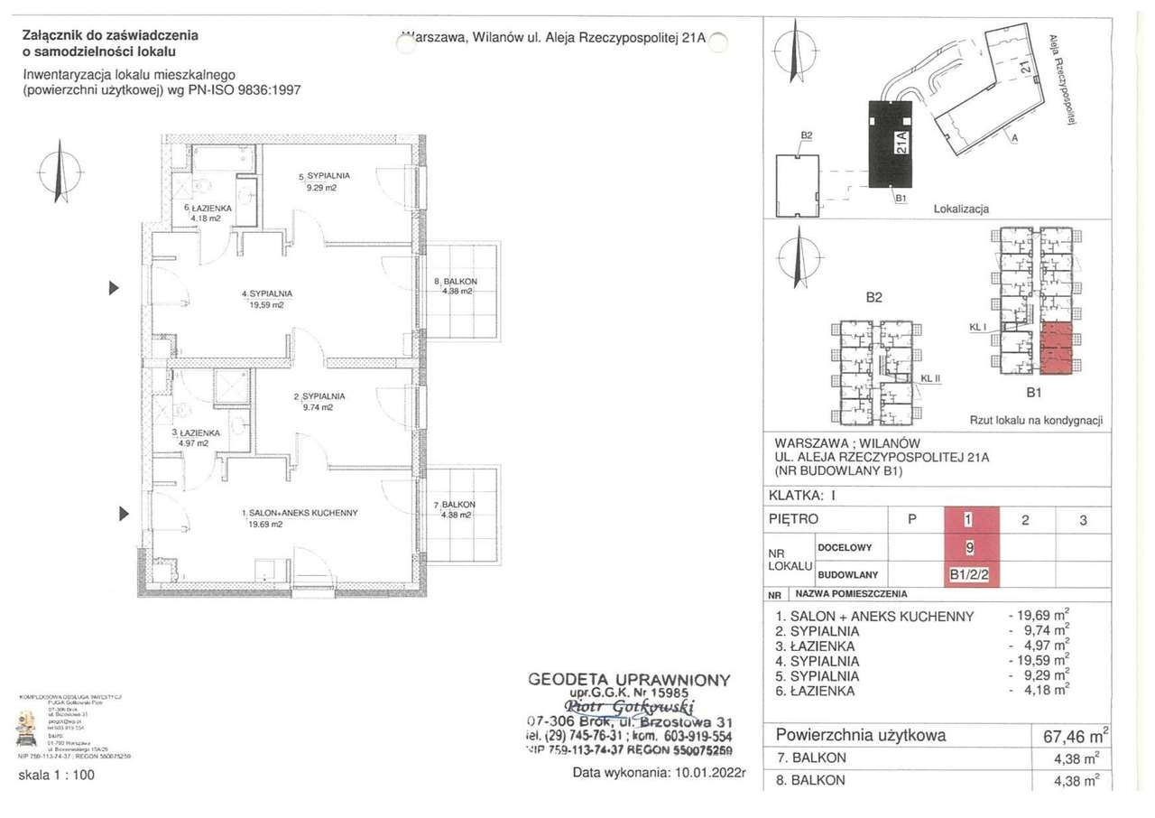 4-pokojowe mieszkanie 67m2 + 2 balkony - Pełny obrazek: 2/7