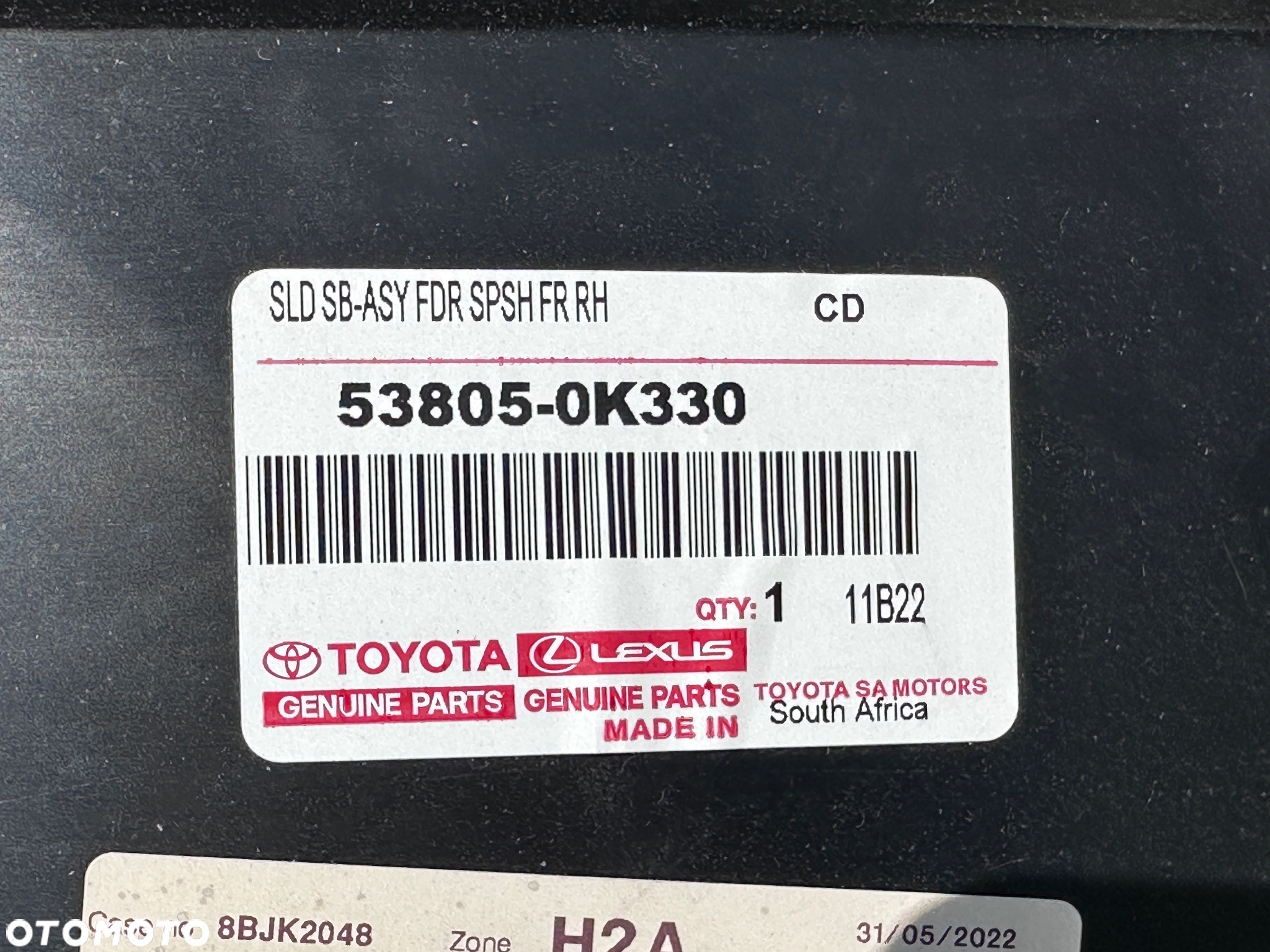 Toyota Hilux VIII Lift 2020- Nadkole Przednie Prawe Przód Nowe 53805-0K330 - 2