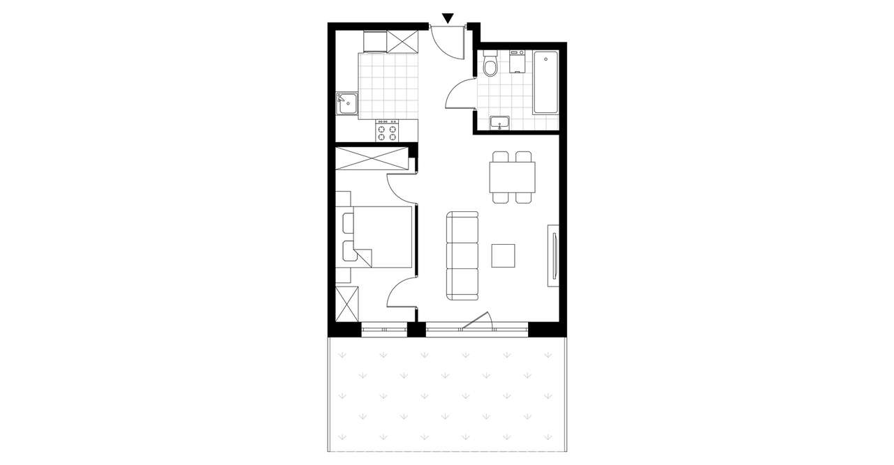 2-pokojowe mieszkanie 42m2 Bez Pośredników - Pełny obrazek: 4/5