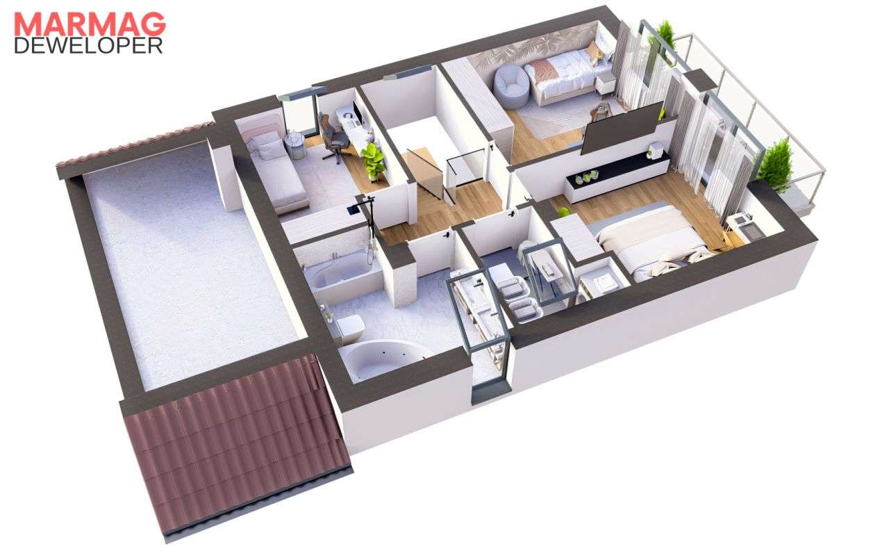 Dom jednorodzinny oddzielony garażami-7