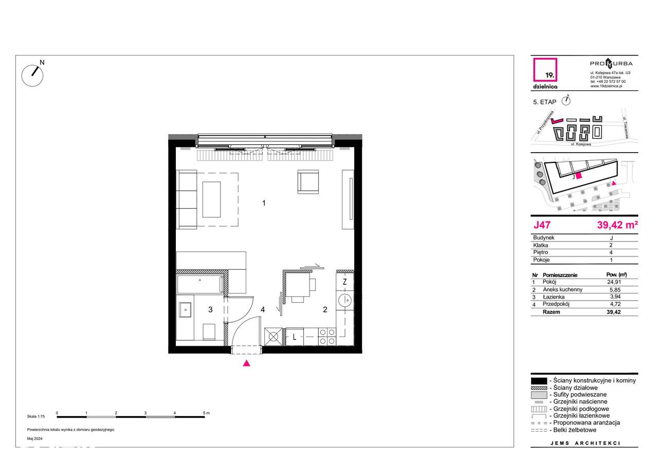 1-pokojowe mieszkanie 39m2 Bez Pośredników - Pełny obrazek: 2/6
