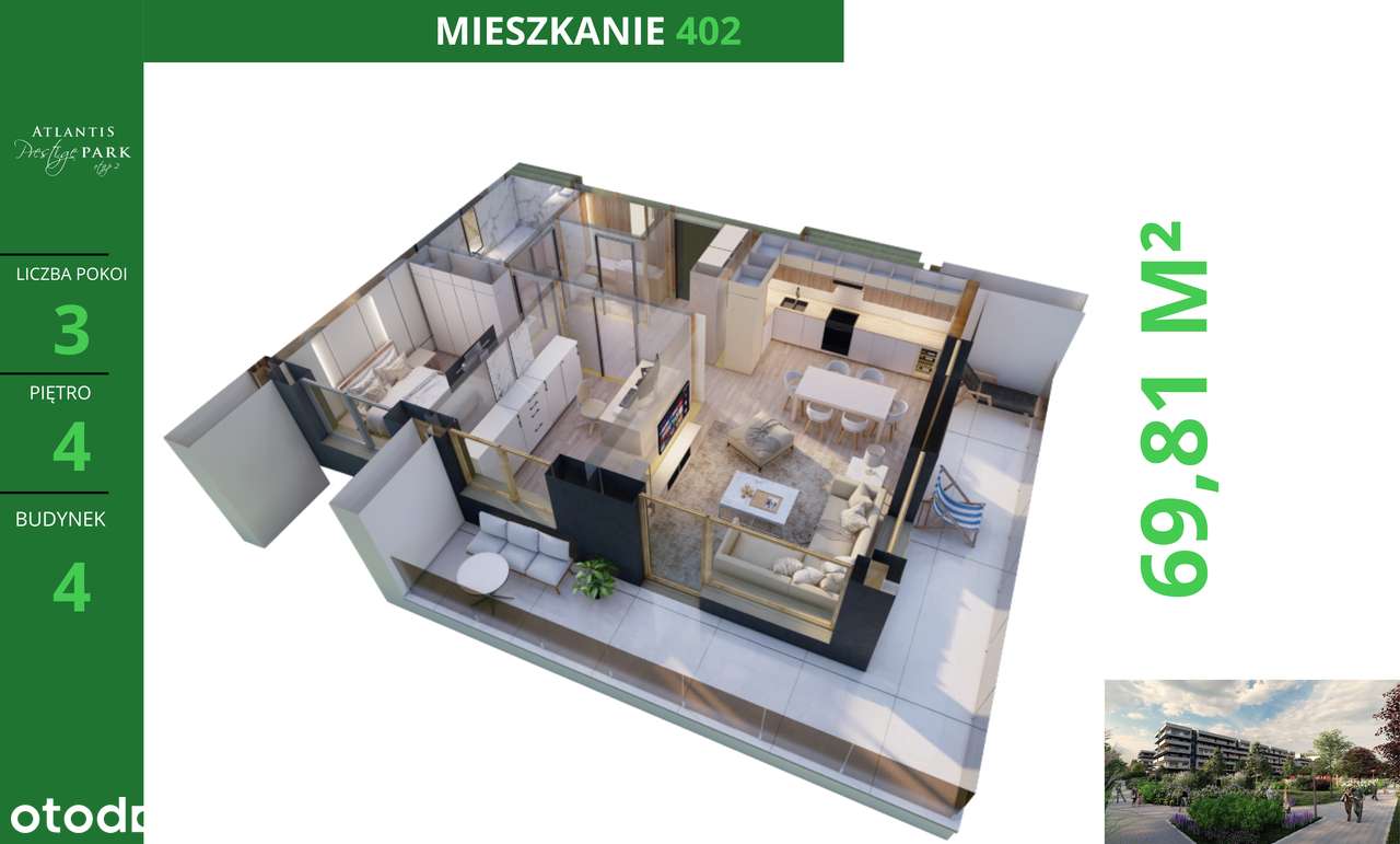 3-pokojowe mieszkanie 69m2 Bez Pośredników - Pełny obrazek: 4/11