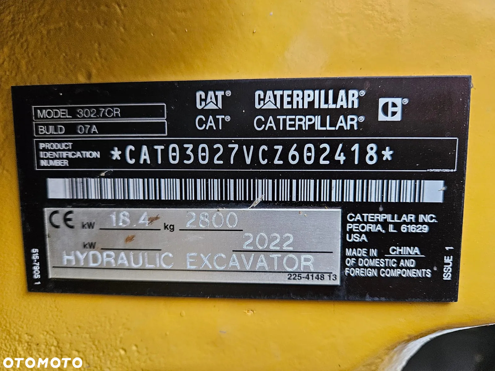 Caterpillar MINIKOPARKA CAT CATERPILLAR 302.7 CR 302 301 2022R. 450 MTG - 11