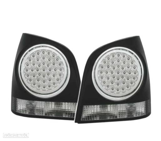 FAROLINS TRASEIROS LED PARA VOLKSWAGEN VW POLO 9N 9N3 01-09 PRETO - 1