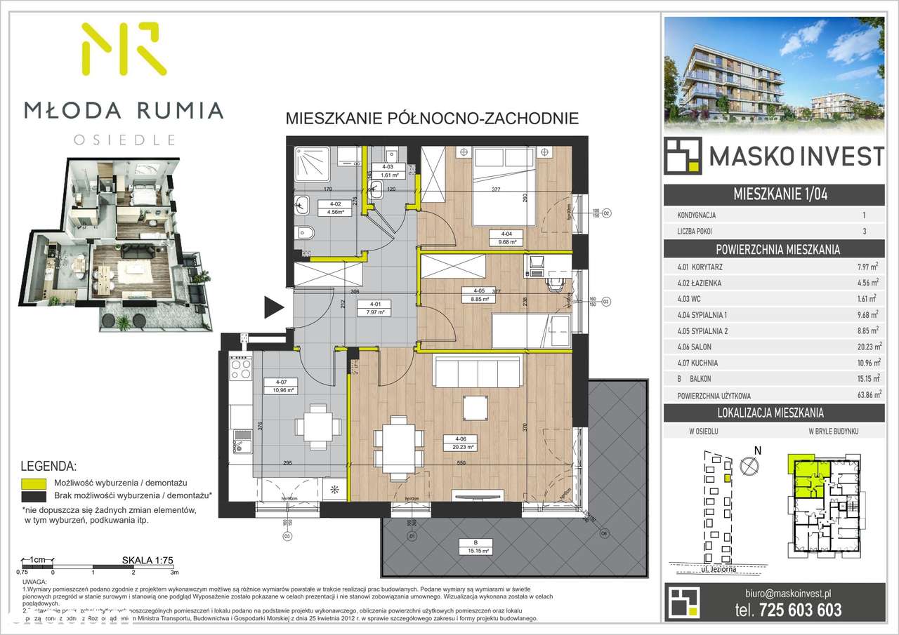 Młoda Rumia | mieszkanie 3-pok. | M​R12 P1/M4 - Pełny obrazek: 2/9