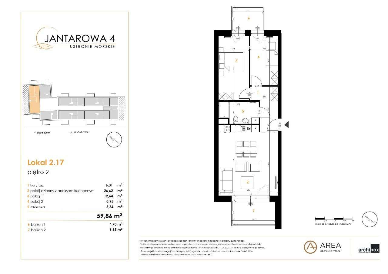 Nowe - Ustronie Morskie, Jantarowa 4 | 3 pokoje - Pełny obrazek: 2/7
