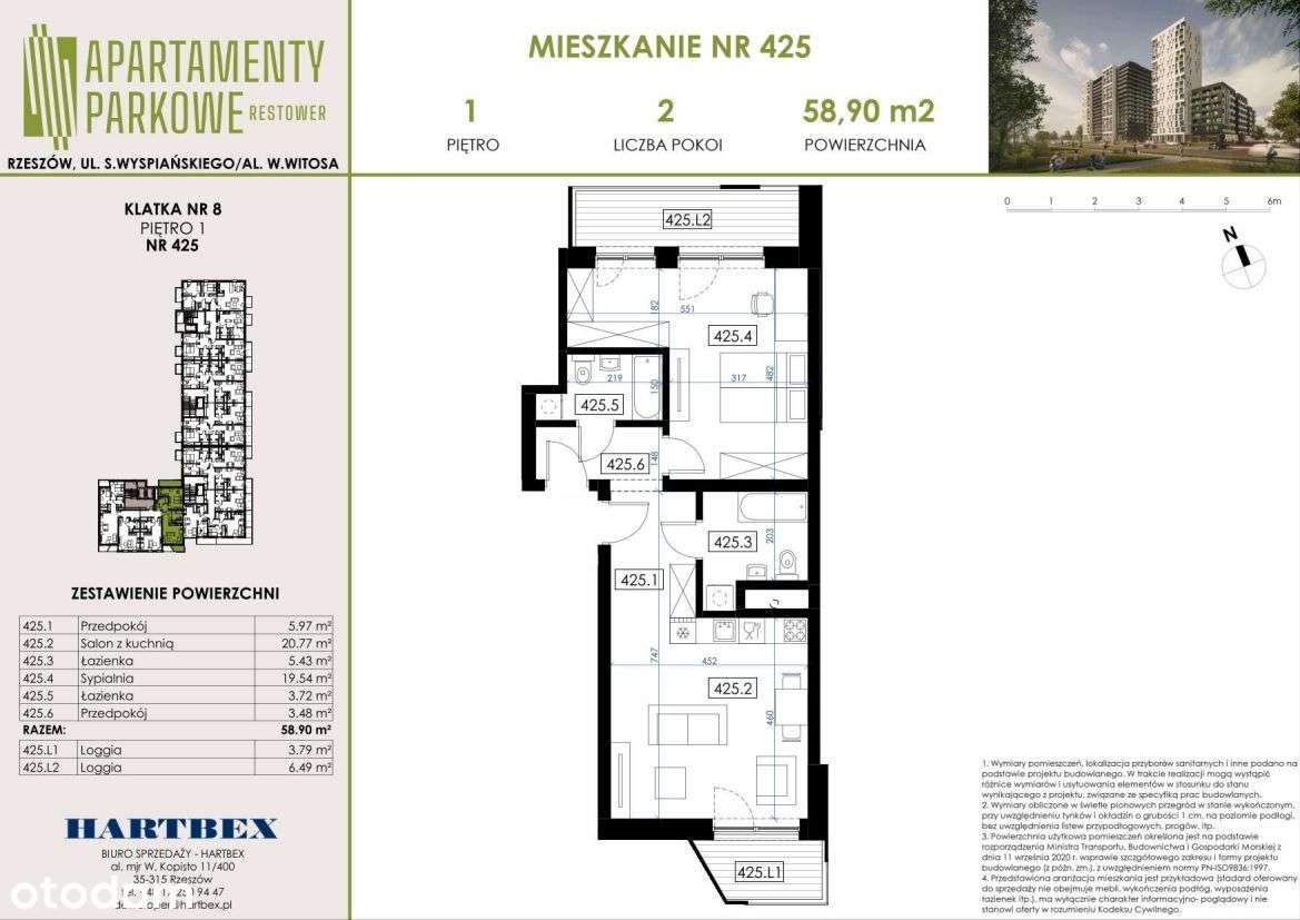 Apartamenty Parkowe | mieszkanie 2-pok. | 425 - Pełny obrazek: 2/7