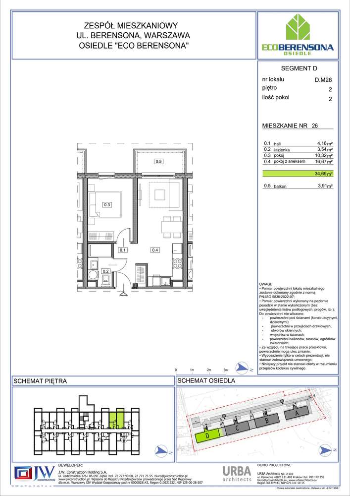 2-pokojowe mieszkanie 34m2 + balkon Bezpośrednio - Pełny obrazek: 2/6