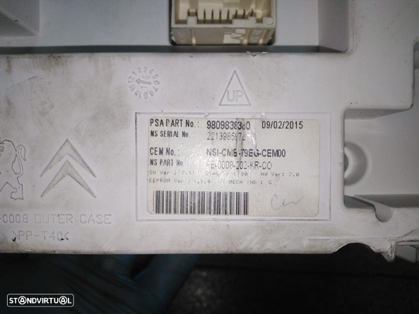 Quadrante Peugeot 308 1.6HDI Ref.: 9809838380 / 9807571580 - 2
