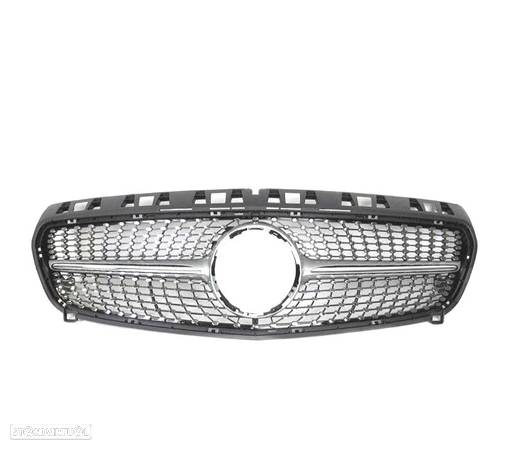 GRELHA FRONTAL LOOK DIAMOND PARA MERCEDES CLASSE A W176 12-15 CROMADO - 3