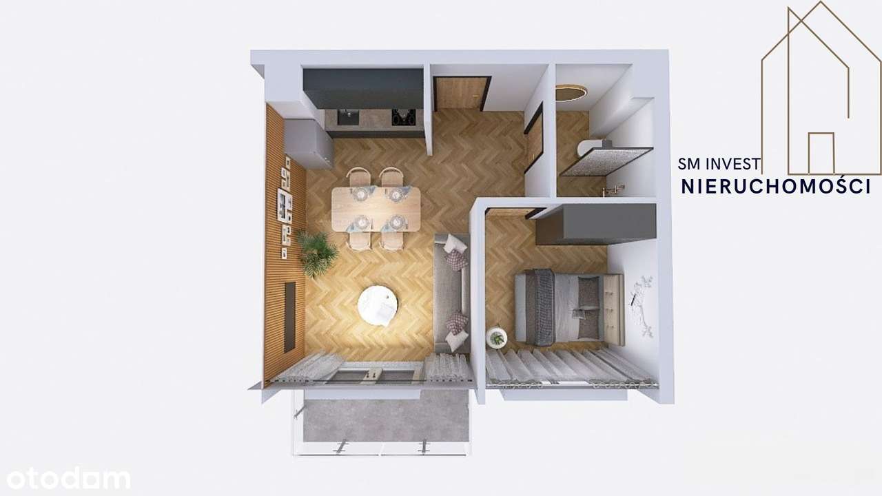 Nowoczesne, 2-pokojowe mieszkanie z balkonem z miejscem postojowym-7