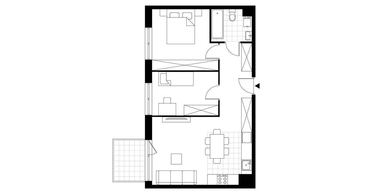 3-pokojowe mieszkanie 55m2 + balkon Bezpośrednio - Pełny obrazek: 3/8