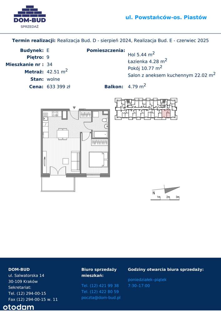 ul. Powstańców | mieszkanie 2-pok. | E 34 - Pełny obrazek: 2/8