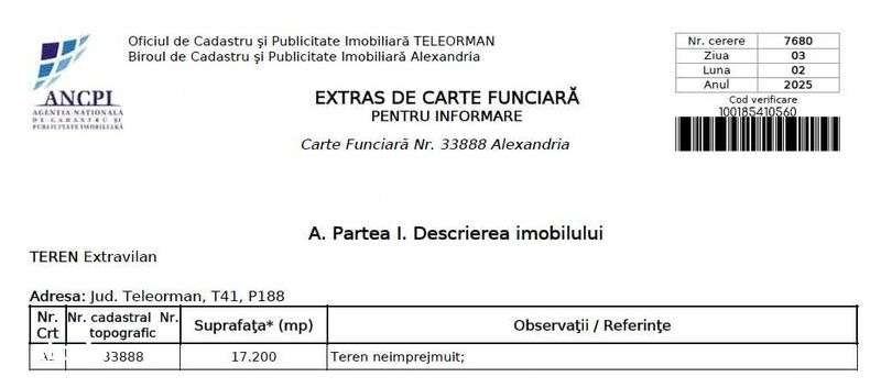 Teren agricol 17200 mp, extravilan Alexandria, jud. Teleorman - Imagine principală: 4/4