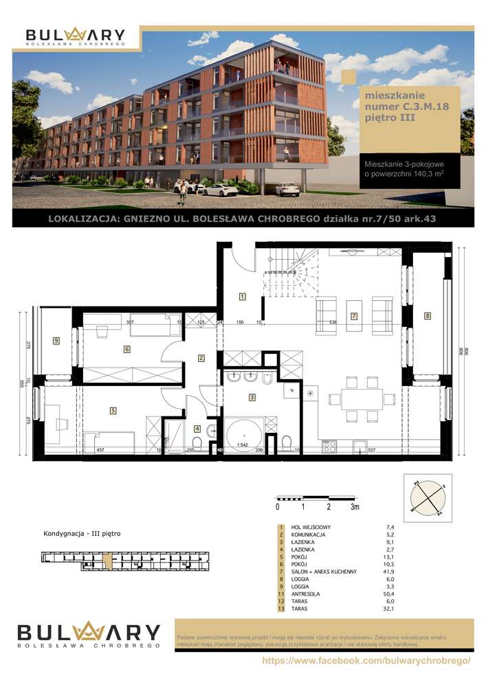 Bulwary Bolesława Chrobrego | 3-pok. | C.3.M.18 - Pełny obrazek: 2/16