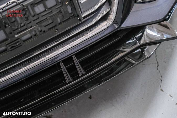 Prelungire Bara Fata Lip Audi A4 B9 8W S-Line (2016-2018) Negru Lucios- livrare gratuita - 19