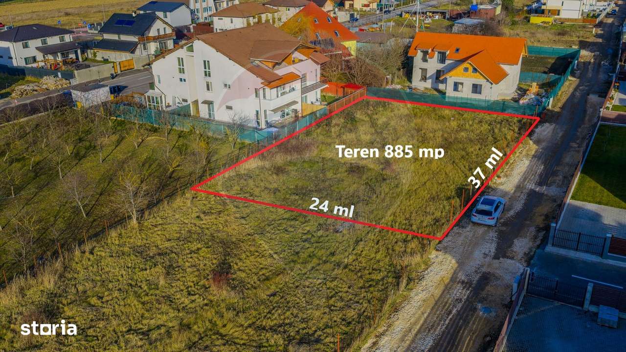 Teren intravilan 885mp de vânzare în Ghimbav – Cartierul Florilor - Imagine principală: 2/18