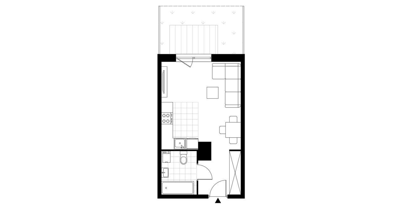 1-pokojowy apartament inwestycyjny 27m2 + ogródek - Pełny obrazek: 3/8