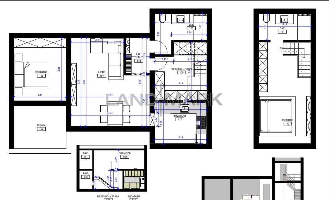 COMISION 0% Apartament premium, mobilat 3 camere 2 bai Dumbravita Kauf-4