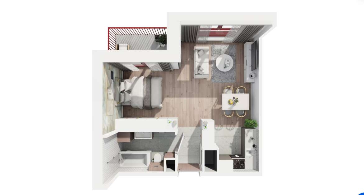 Mieszkanie z możliwością wydzielenia sypialni/Łódź Fabryczna/M²Poland! - Pełny obrazek: 1/5