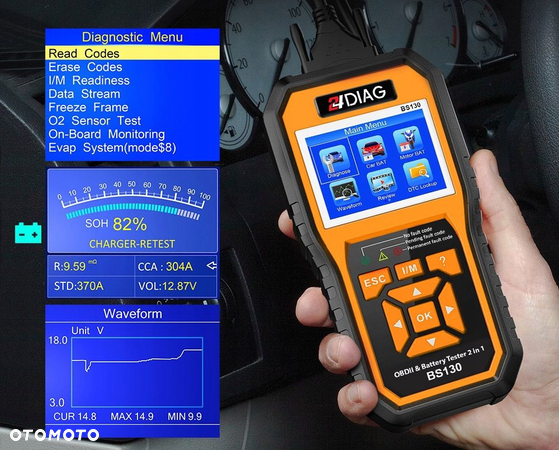 TESTER DO AKUMULATORÓW i DIAGNOSTYCZNY OBD2 6V 12V - 4