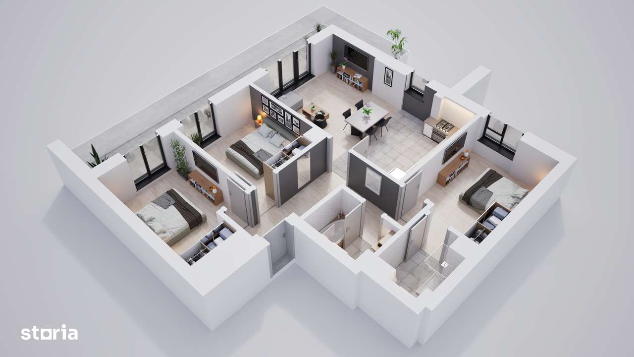 Apartament 4 camere luminoase cu Loc de Joacă la Doi Pași - Imagine principală: 4/19