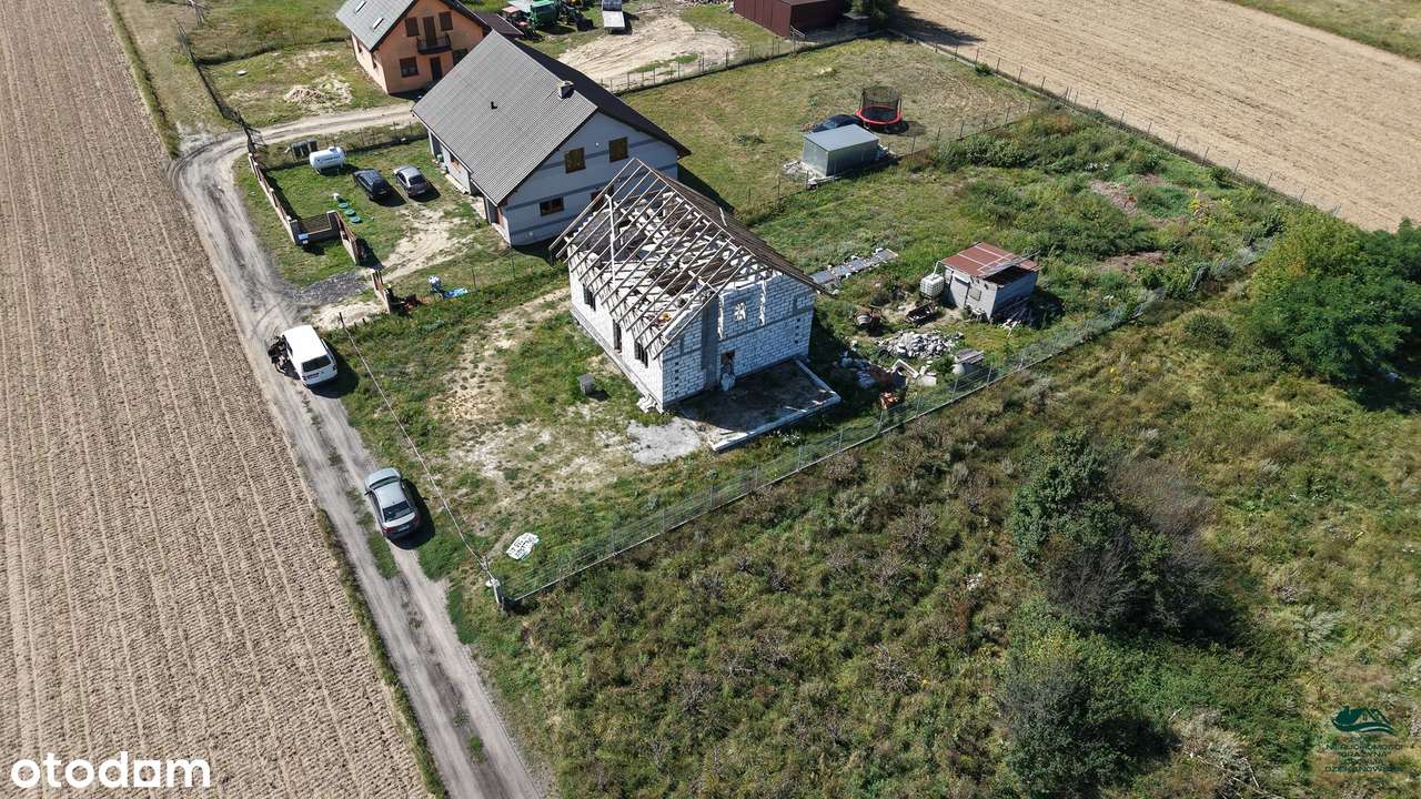 Dom 90m w surowym stanie otwartym z działką Rudunki-13