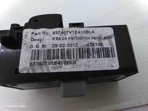 Botão Simples De Elevador De Vidro 83740tv1e410blk Honda Civic - 3