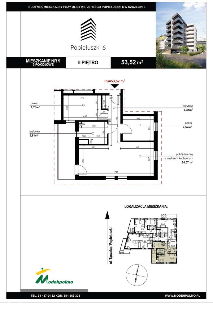 Popiełuszki 6- mieszkanie nr 9 - Pełny obrazek: 2/13