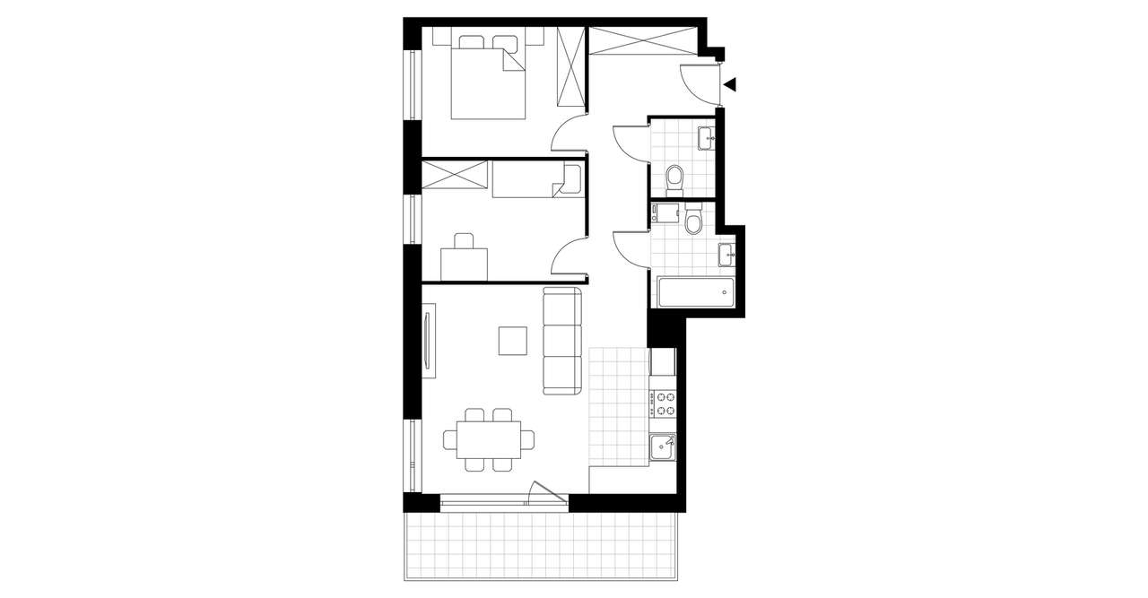 3-pokojowe mieszkanie 60m2 + taras Bez Prowizji - Pełny obrazek: 3/8