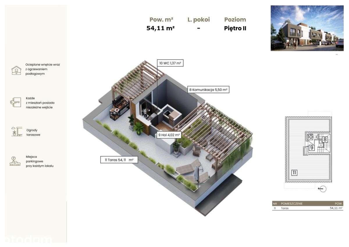Nowoczesne 90 m2 + Taras NA Dachu! - Pełny obrazek: 5/7