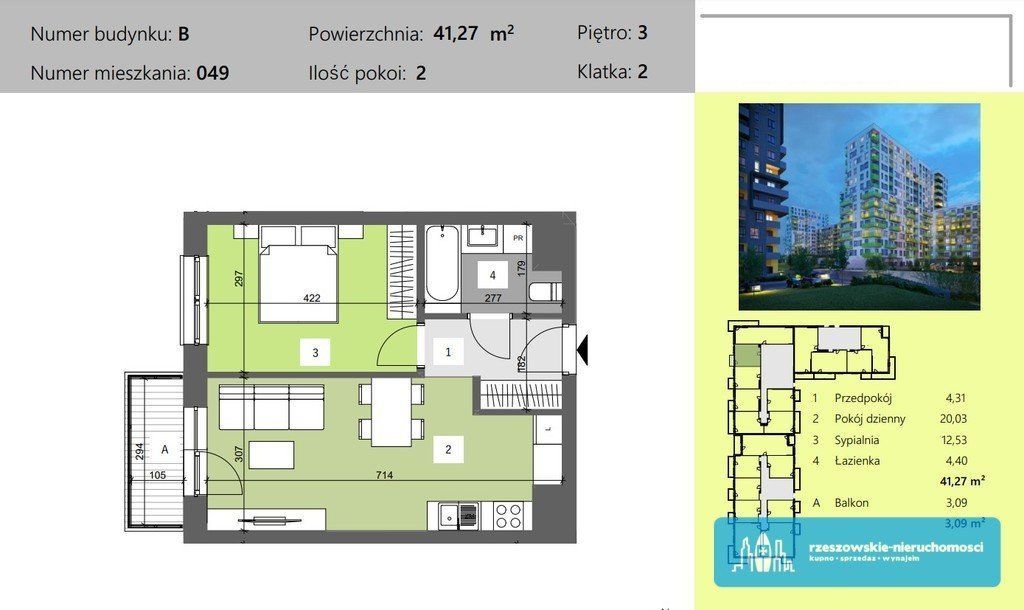 Dworzysko kolejny etap !!! 2 pokoje 41,27 m2