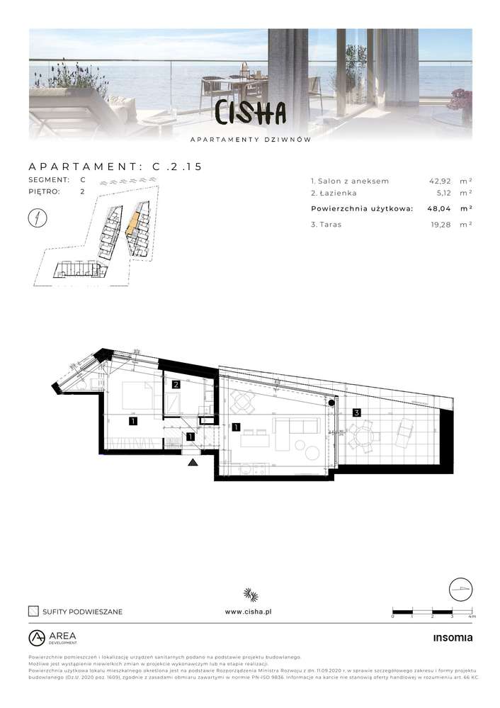 Cisha Dziwnów | mieszkanie 2-pok. | C.2.15 - Pełny obrazek: 2/7